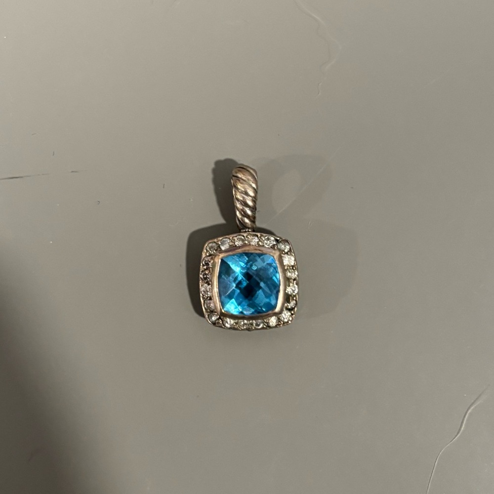 DY Blue Topaz Silver Pendant